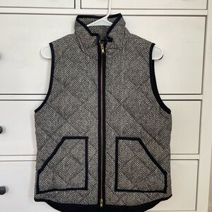 J. Crew Black and White Herringbone Vest